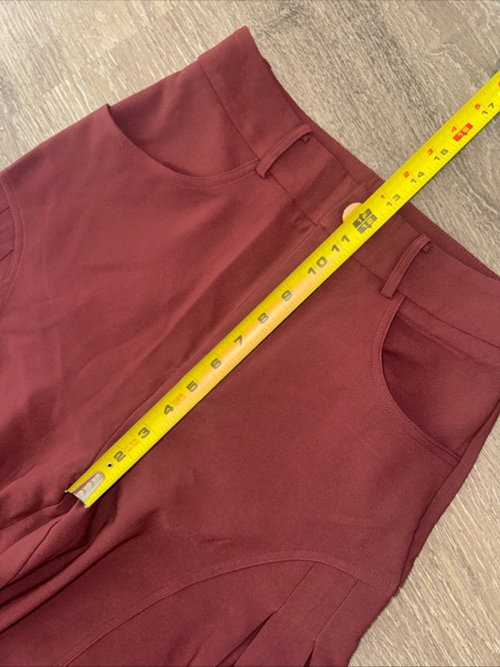 Commense NWT Super Wide Leg Pants Burgundy Size Small High Rise - Picture 3 of 10